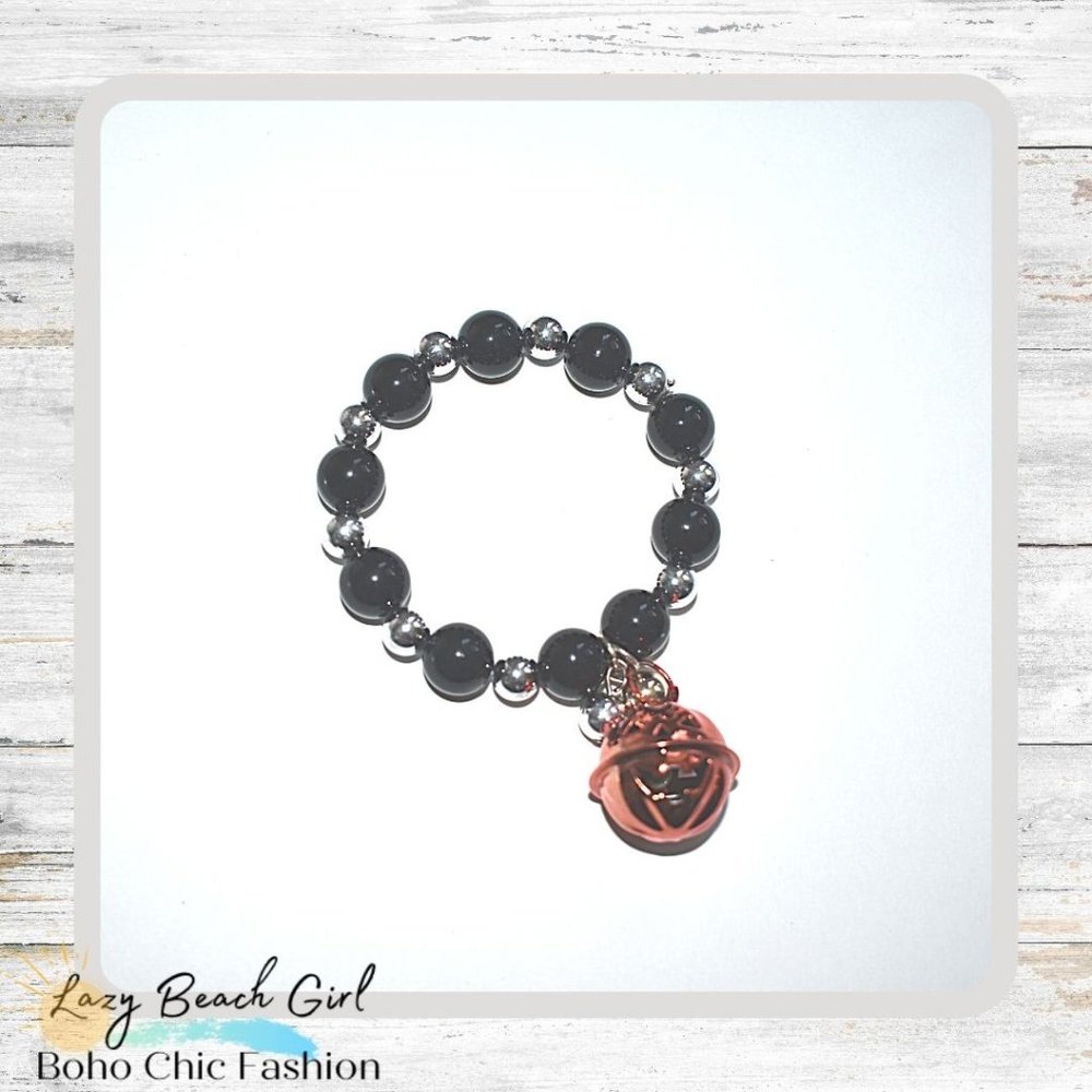 Halloween Pumpkin Bell Stretch Bracelet
